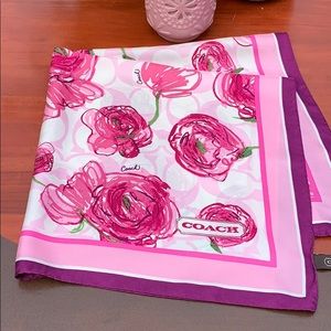 Coach 100% silk square scarf